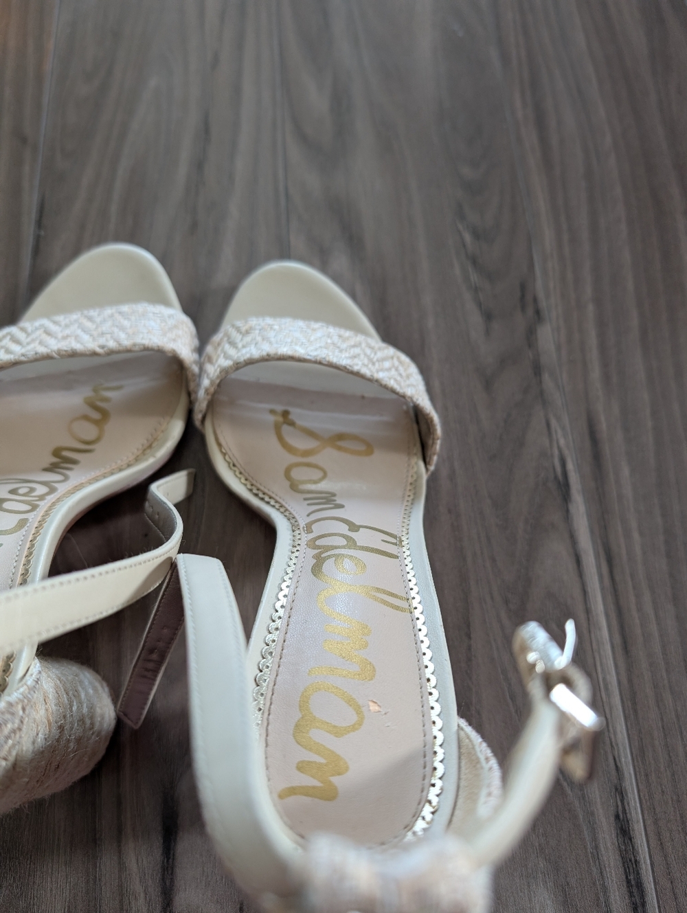 Sam Edelman Raffia Woven Circle Block Heel Sandals (Size 8) - Picture 7 of 9